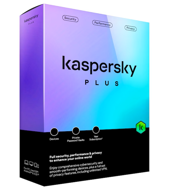 Kaspersky Plus для всех устройств новая лицензия (3 устройства 1 год)